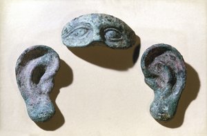 Romerske romerske votive øyne og ører, bronse, 200 f.Kr.-100 e.Kr av Unbekannt Unbekannt