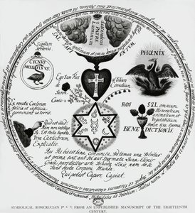 Symboler for rosenkreuzerne, tegning fra manuskript fra 1700-tallet, Frankrike av Unbekannt Unbekannt