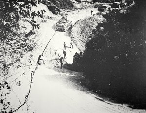Utsikt over Ho Chi Minh-stien i Laos (s/hvitt bilde) av Unbekannt Unbekannt
