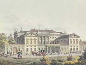 Utsikt over Villa Reale i de offentlige hagene, Milano, Italia av Unbekannt Unbekannt