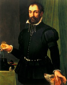 Klokker, håndledd, analogt portrett av en mann som holder en klokke, ca 1558 av Unbekannt Unbekannt