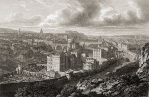 Utsikt fra Calton Hill, Edinburgh, fra 