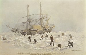 Hendelser på en handelsreise: HMS Terror da hun dukket opp etter å ha blitt kastet opp av isen i Frozen Channel, 27. september 1836 av Lieutenant Smyth