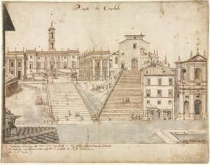 Atten utsikt over Roma: Campidoglio av Lievin Cruyl