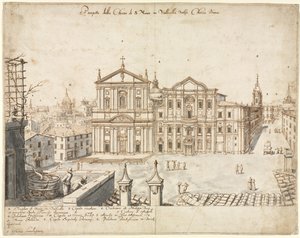 Atten utsikt over Roma: Santa Maria-kirken i Vallicella, 1665.