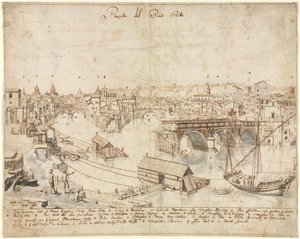 Atten utsikt over Roma: Ponte Rotto av Lievin Cruyl