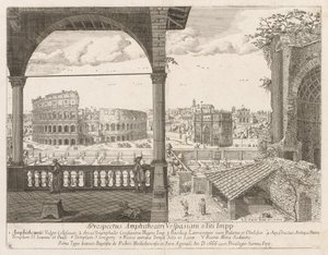 Colosseum of Arco di Costantino fra prospektet til Locurum of the City of Roma, 1666.