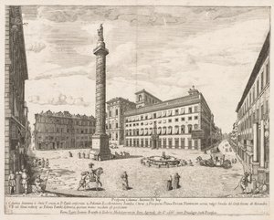 Piazza Colonna, 1666 av Lievin Cruyl