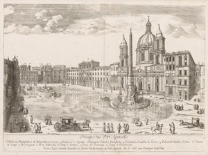 Piazza Navona fra "Utsikt over landemerkene i byen Roma" av Lievin Cruyl