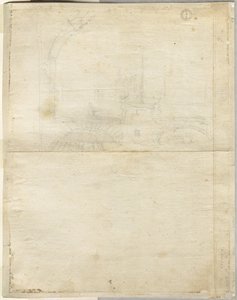 Skisse for San Giovanni i Laterano verso, 1664. av Lievin Cruyl