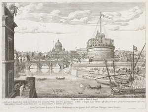 St. Angelo fra Prospectus Lourum Urbis Romae Insignium, 1666 av Lievin Cruyl