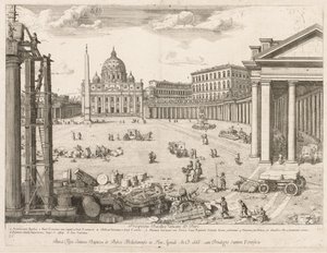 St St. Peters-basilikaen fra prospektet til Lourum i byen Roma, 1666. av Lievin Cruyl