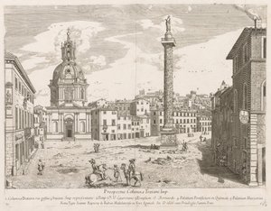 Trajans søyle fra "View of the Places of the City of Roma Insign[ium] av Lievin Cruyl