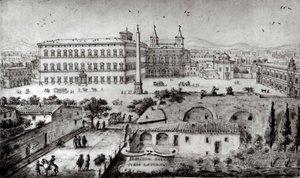Utsikt over Lateran, Roma, 1672-73. av Lievin Cruyl