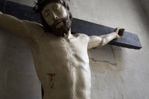 Kristus på korset, detalj (malt tre) av Ligier Richier