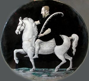 Kong Henry II av Frankrike til hest Plate, midten av 1500-tallet. av Limousin