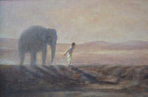 Gutt og elefant av Lincoln Seligman