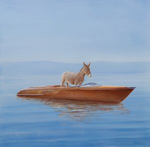 Donkey in a Riva, 2010 (akryl på lerret)