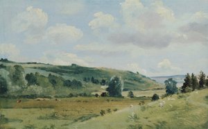 Landskap, ca. 1849-55 (olje på panel) av Lionel Constable