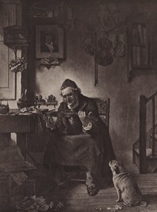 The Old Strad (litho) av Lionel J. Cowen