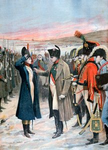 Napoleon presenterer den kvinnelige offiseren Marie Schellinck med Legion dHonneur, 1808 1894
