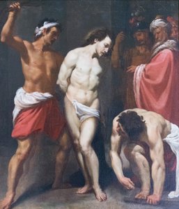 Flagellation of Christ, Leonello Spada (olje på lerret)