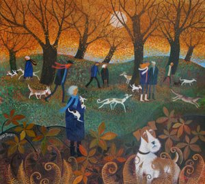 Hide and Seek, 2015, (akrylblekk på papir) av Lisa Graa Jensen