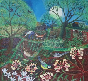 Honeysuckle, 2016, (akrylblekk på papir) av Lisa Graa Jensen