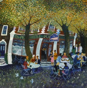 Pig and Whistle, 2011, (akryl på papir) av Lisa Graa Jensen