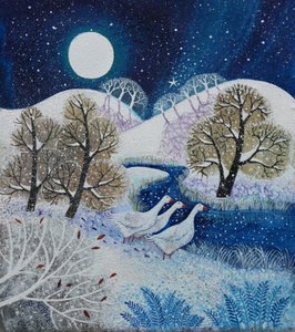 Snowy Silence, 2021, (akryl på lerret) av Lisa Graa Jensen