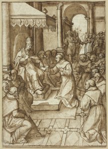 Godkjenning av reglene for den fransiskanerorden av pave Innocent III i 1209 av Livio Agresti