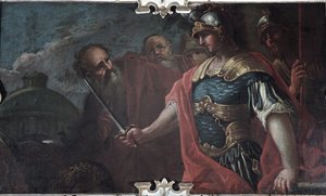 Alexander den store kuttet den gordiske knuten, 1736-1737 av Livio Retti