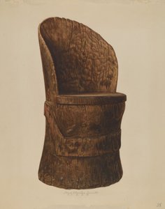 Tømmerstol i tre, 1938.