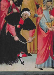 Jødiske barceloniere, detalj fra Jomfruens altertavle og St. George, ca. 1390-1400 (tempera på panel)