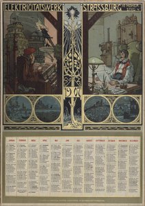 Elektrisitetsverk Strasbourg. Kalender for året 1907, 1906. av Léo Schnug