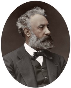 Jules Verne , fransk forfatter, 1877.