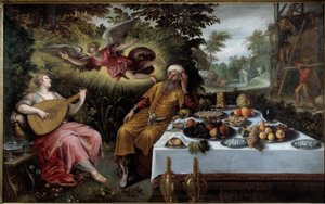 Forfengelighet av rikdom eller melankolsk elendighet. Maleri av Ludovico Pozzoseratto (1550-1610)