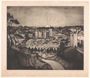 Avignon (original tittel) av Lodewijk Schelfhout (signed by artist)