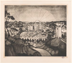 Avignon (original tittel) av Lodewijk Schelfhout (signed by artist)