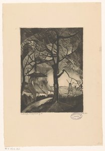 Farm Les Fermes (original tittel på objektet) av Lodewijk Schelfhout (signed by artist)