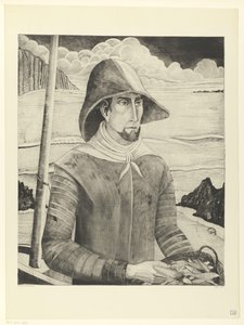 Bretonsk skrue Breton Fisherman II (original tittel) av Lodewijk Schelfhout (signed by artist)