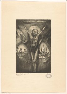 Kristus på korset Le Christ I (original tittel på objekt) av Lodewijk Schelfhout (signed by artist)