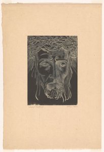 Kristus med tornekrone av Lodewijk Schelfhout (signed by artist)