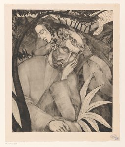 Kristus på Oljeberget Dans le Jardin des Oliviers (original tittel) av Lodewijk Schelfhout (signed by artist)
