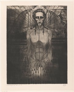 Kristus midt i katedraler Les Cathédrales (original tittel) av Lodewijk Schelfhout (signed by artist)