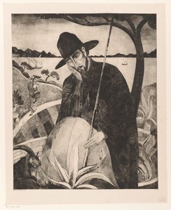 Korsikansk gjeter Le Berger Corse II (original tittel) av Lodewijk Schelfhout (signed by artist)