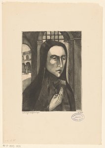 korsikansk kvinne Femme Corse (original tittel) av Lodewijk Schelfhout (signed by artist)