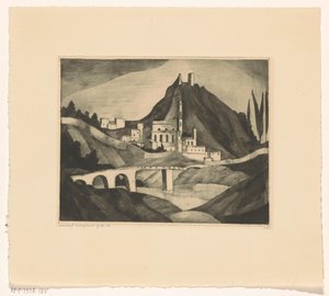 Corte I (original tittel) av Lodewijk Schelfhout (signed by artist)