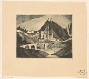 Corte I (original tittel) av Lodewijk Schelfhout (signed by artist)