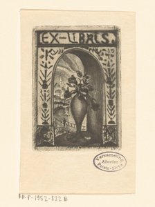 Ex libris av C. van der Meulen av Lodewijk Schelfhout (signed by artist)